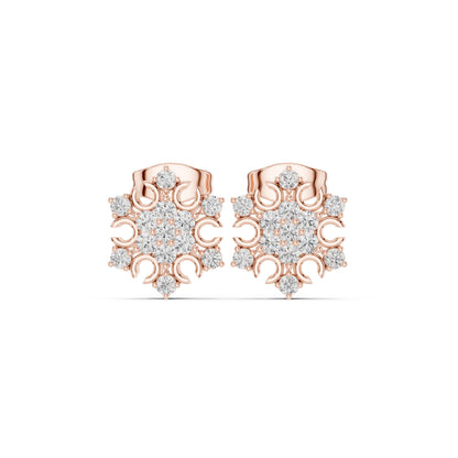 Round Cluster Lab Grown Diamond Earrings