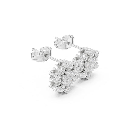 Round Cluster Lab Grown Diamond Earrings
