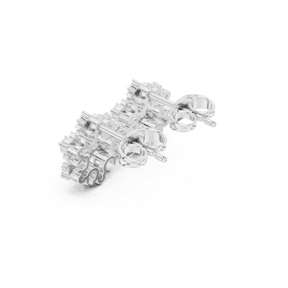 Round Cluster Lab Grown Diamond Earrings