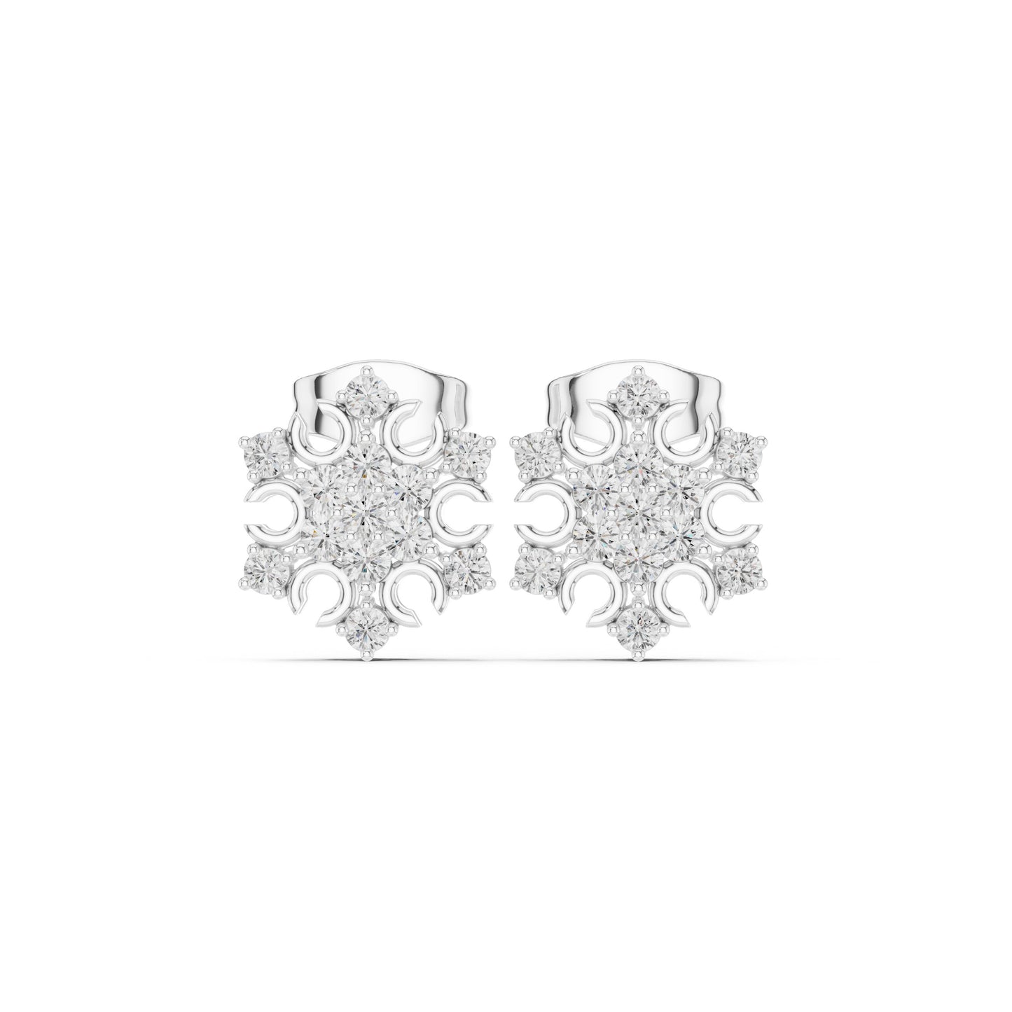 Round Cluster Lab Grown Diamond Earrings