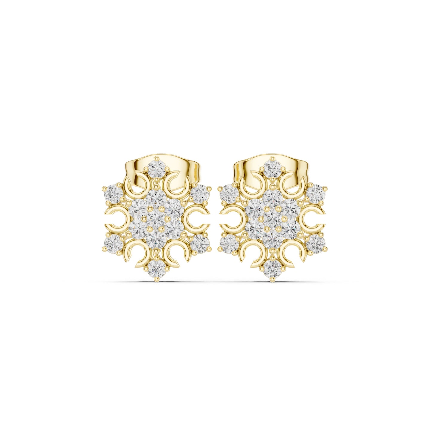 Round Cluster Lab Grown Diamond Earrings