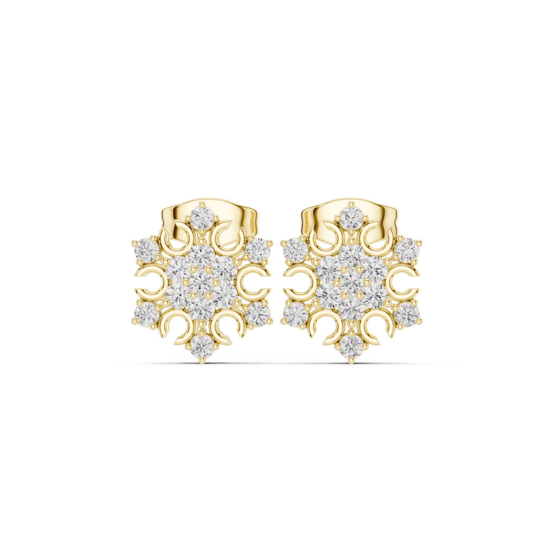 Round Cluster Lab Grown Diamond Earrings