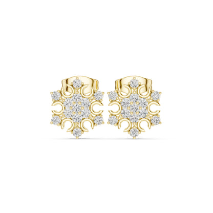 Round Cluster Lab Grown Diamond Earrings