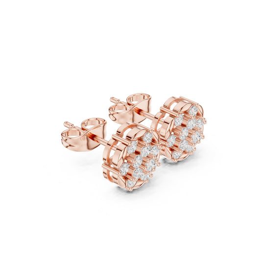 Round Cluster Lab Grown Diamond Earrings