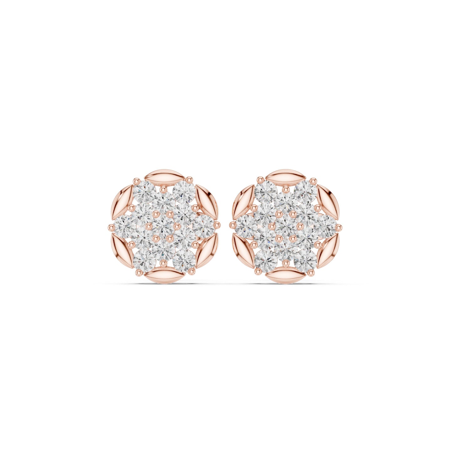 Round Cluster Lab Grown Diamond Earrings