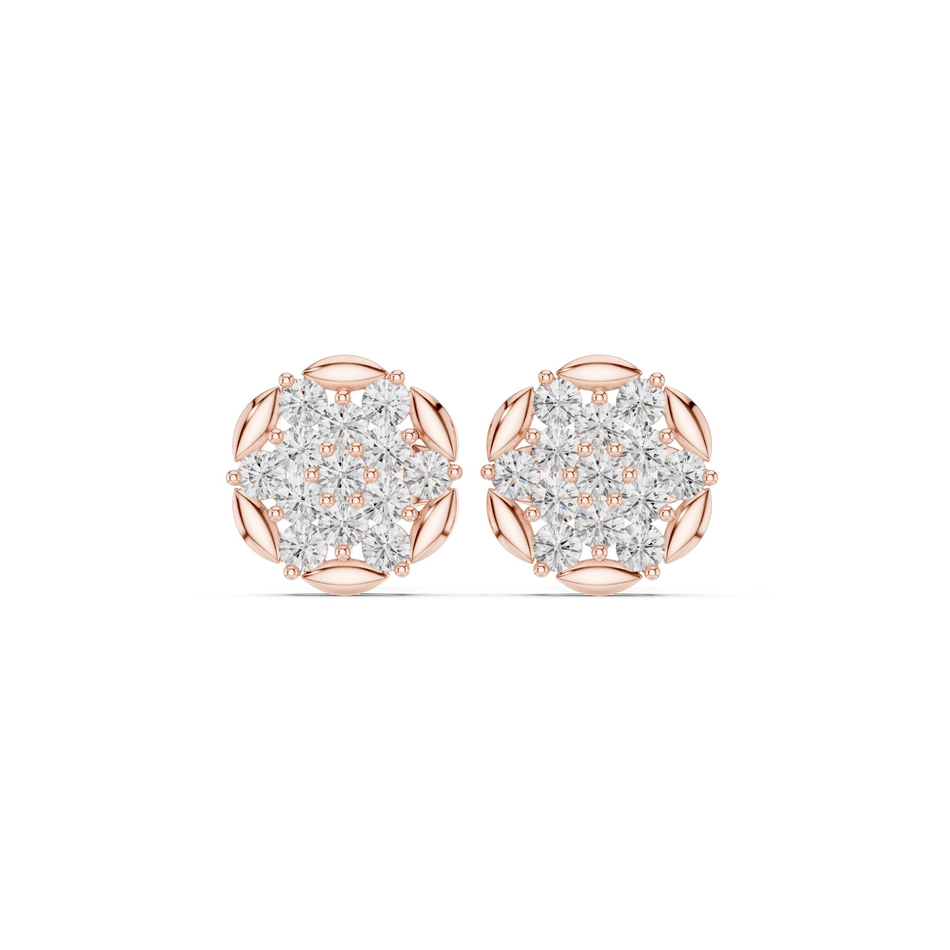 Round Cluster Lab Grown Diamond Earrings