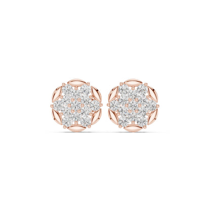Round Cluster Lab Grown Diamond Earrings