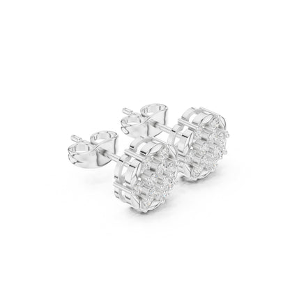 Round Cluster Lab Grown Diamond Earrings