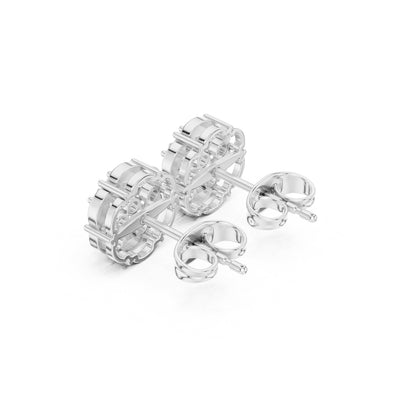 Round Cluster Lab Grown Diamond Earrings