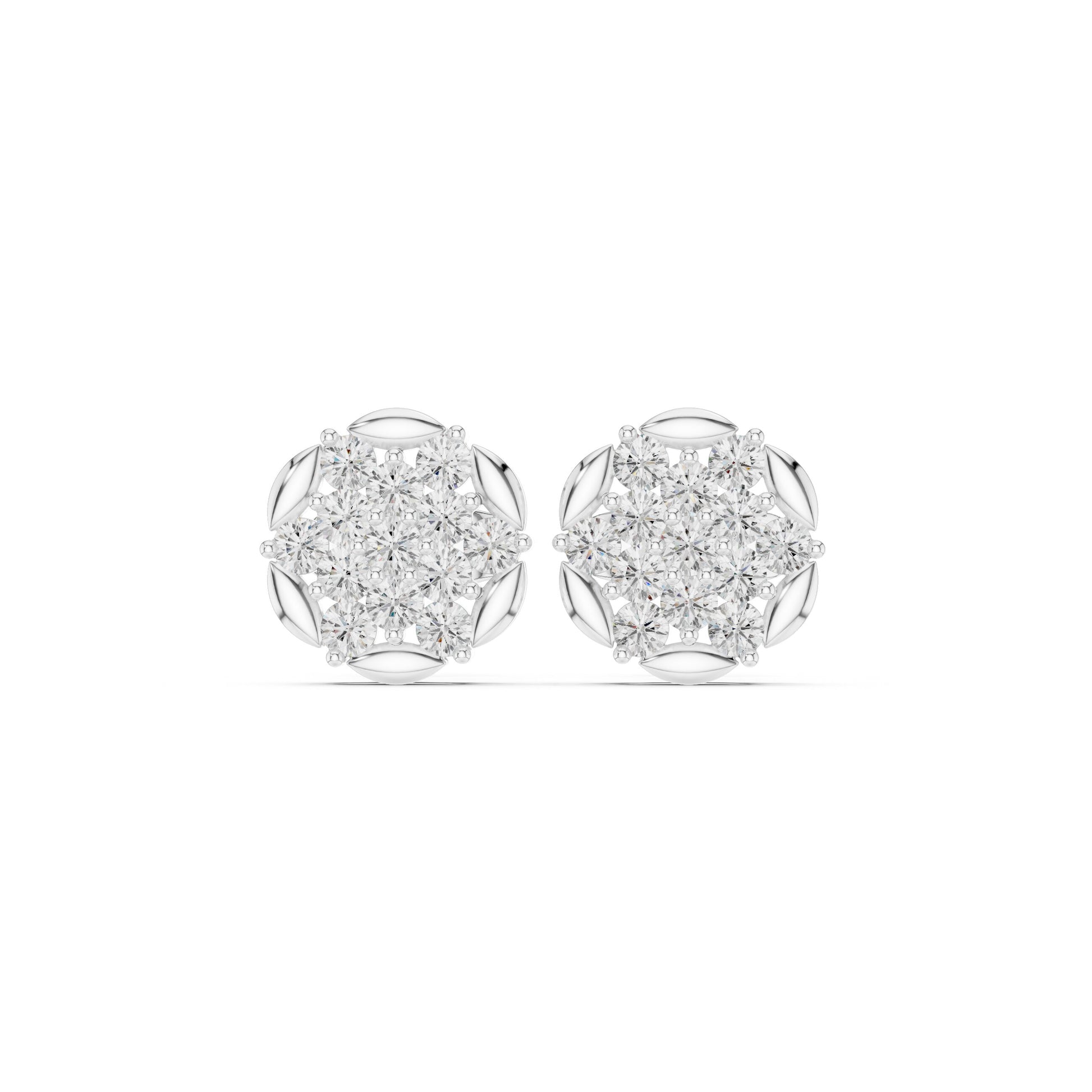 Round Cluster Lab Grown Diamond Earrings