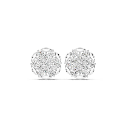 Round Cluster Lab Grown Diamond Earrings