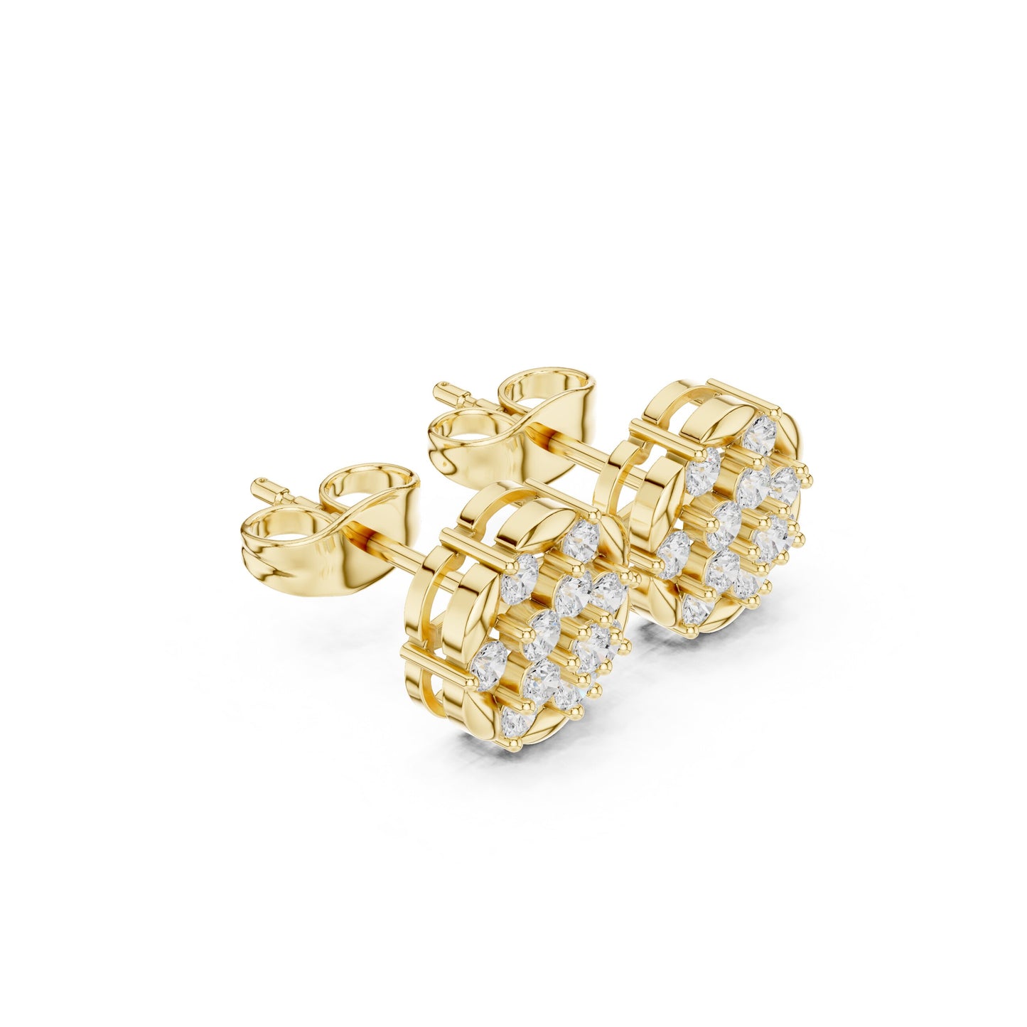 Round Cluster Lab Grown Diamond Earrings