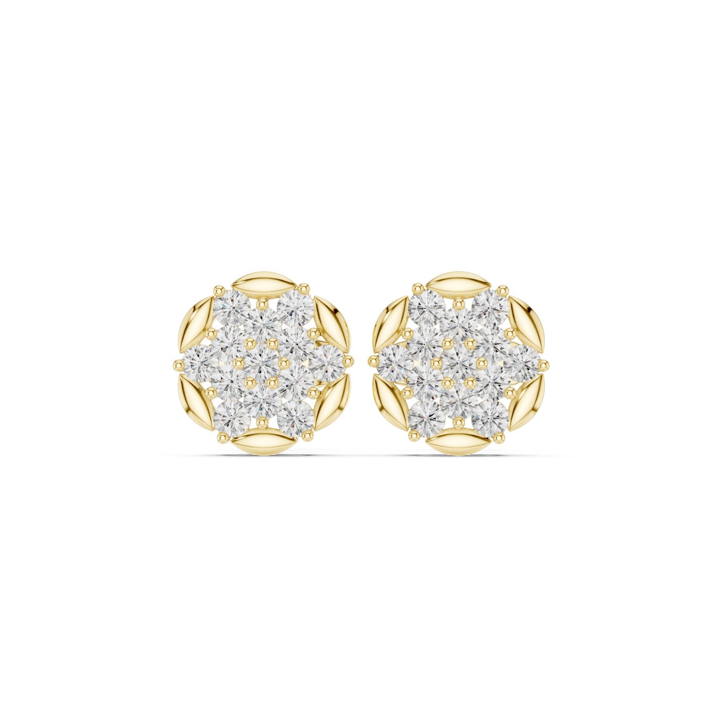Round Cluster Lab Grown Diamond Earrings