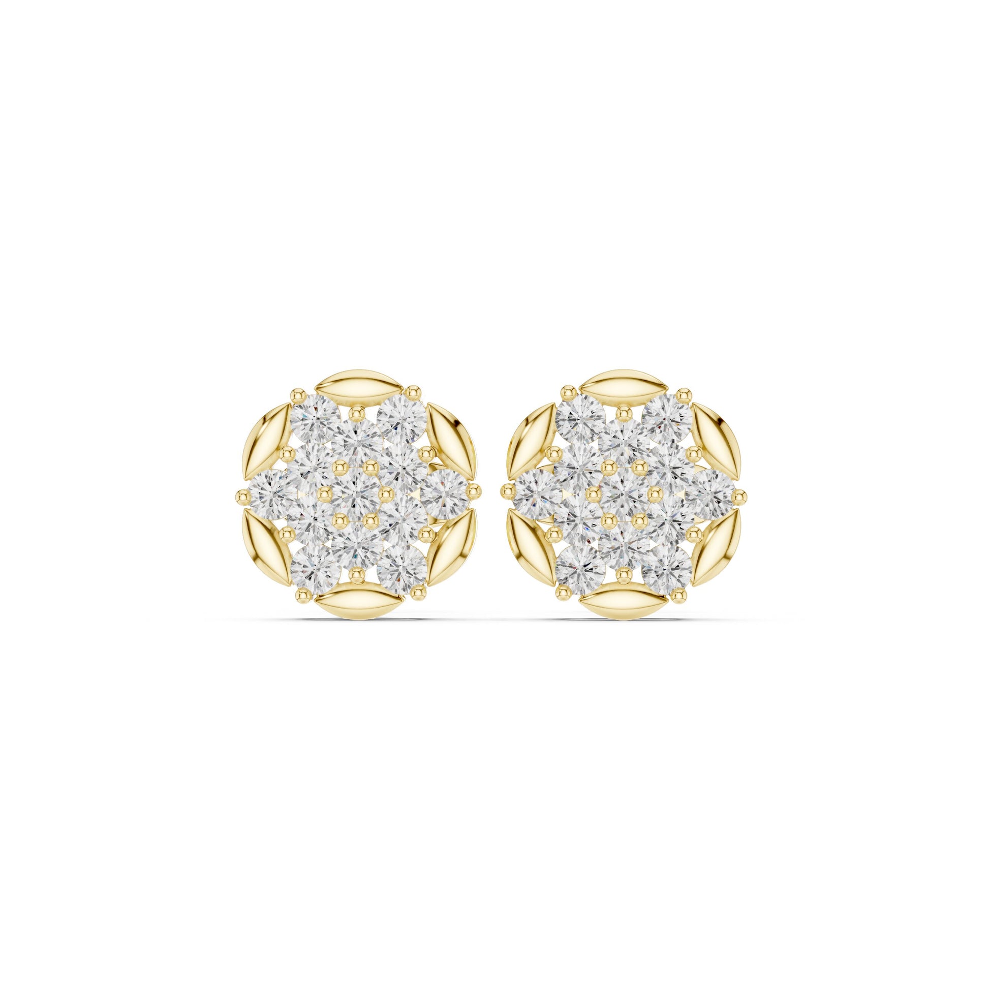 Round Cluster Lab Grown Diamond Earrings