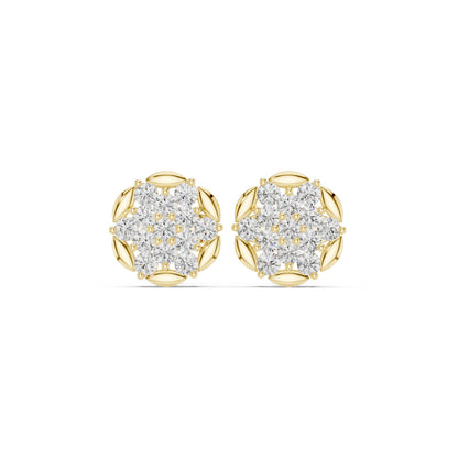 Round Cluster Lab Grown Diamond Earrings