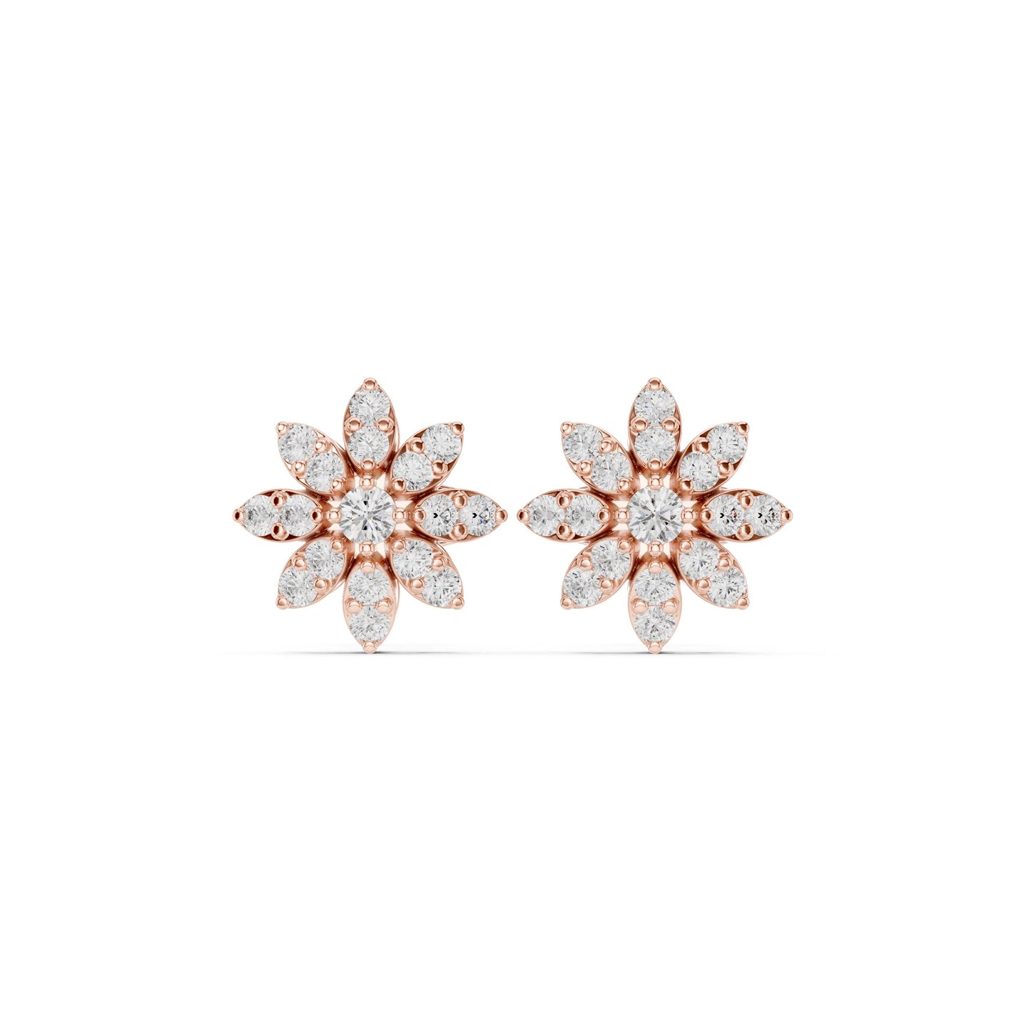 Round Stud Lab Grown Diamond Earrings