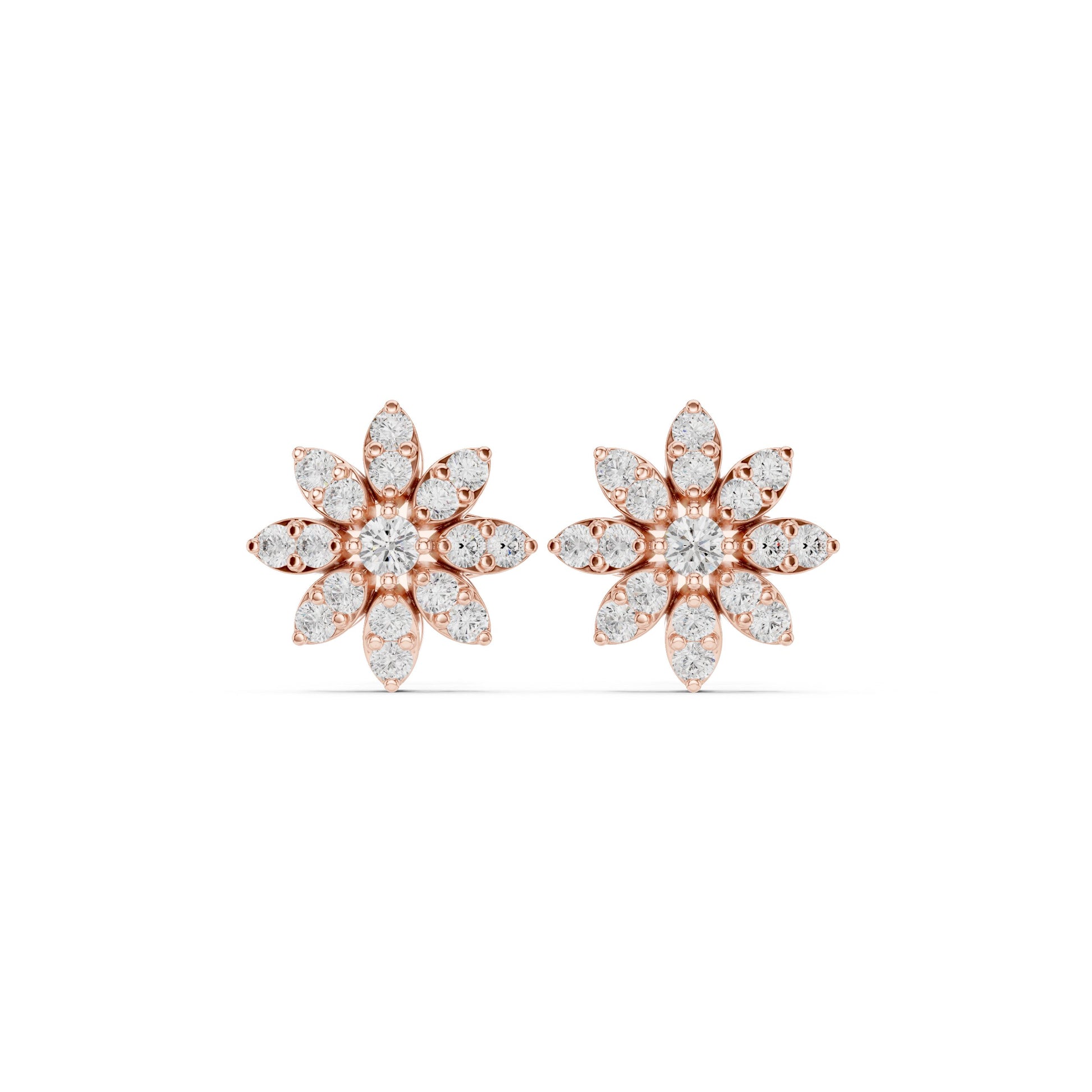 Round Stud Lab Grown Diamond Earrings