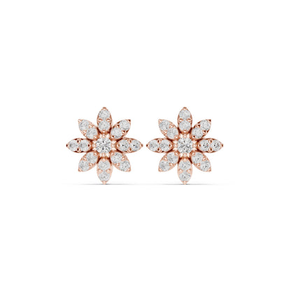 Round Stud Lab Grown Diamond Earrings