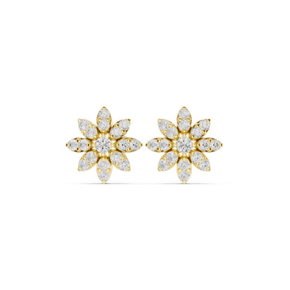 Round Stud Lab Grown Diamond Earrings