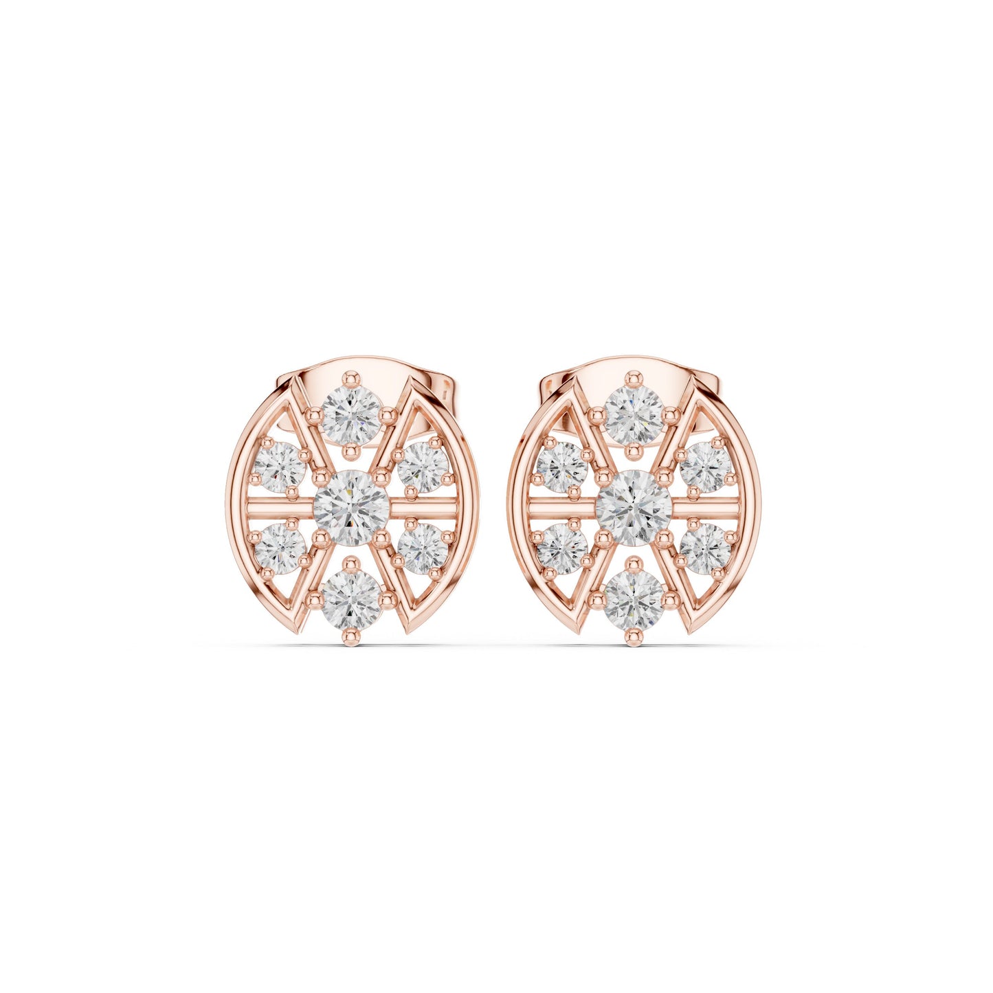 Round Cluster Lab Grown Diamond Earrings