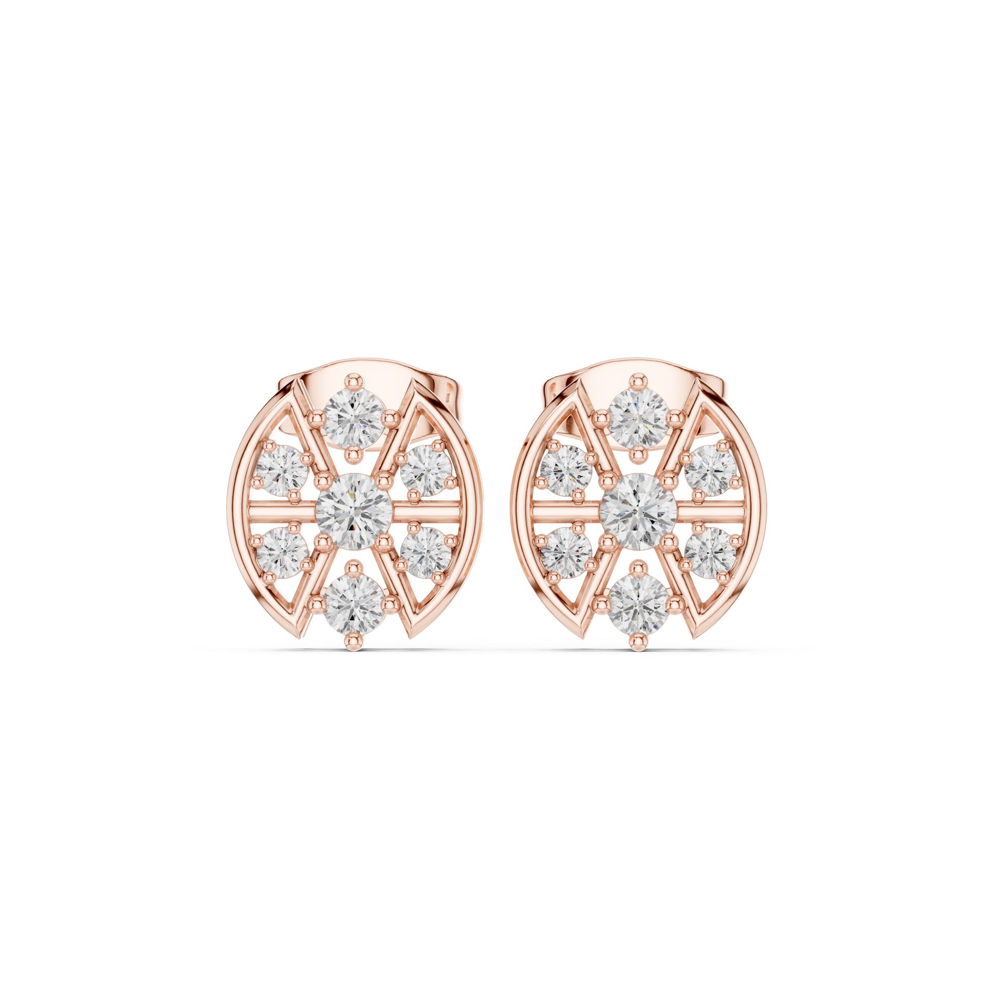 Round Cluster Lab Grown Diamond Earrings