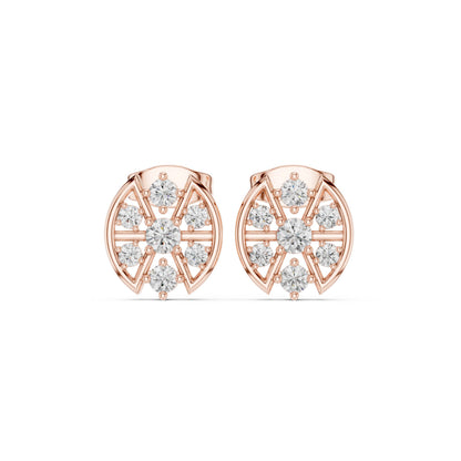 Round Cluster Lab Grown Diamond Earrings