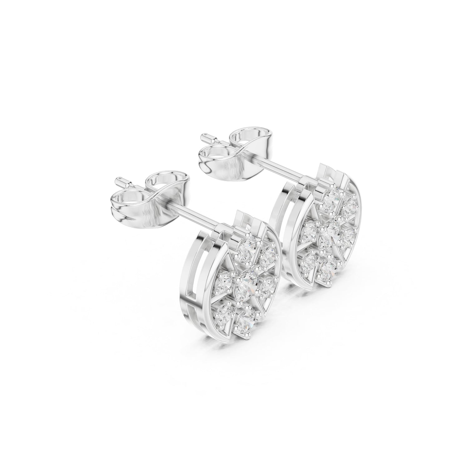 Round Cluster Lab Grown Diamond Earrings