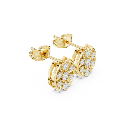 Round Cluster Lab Grown Diamond Earrings