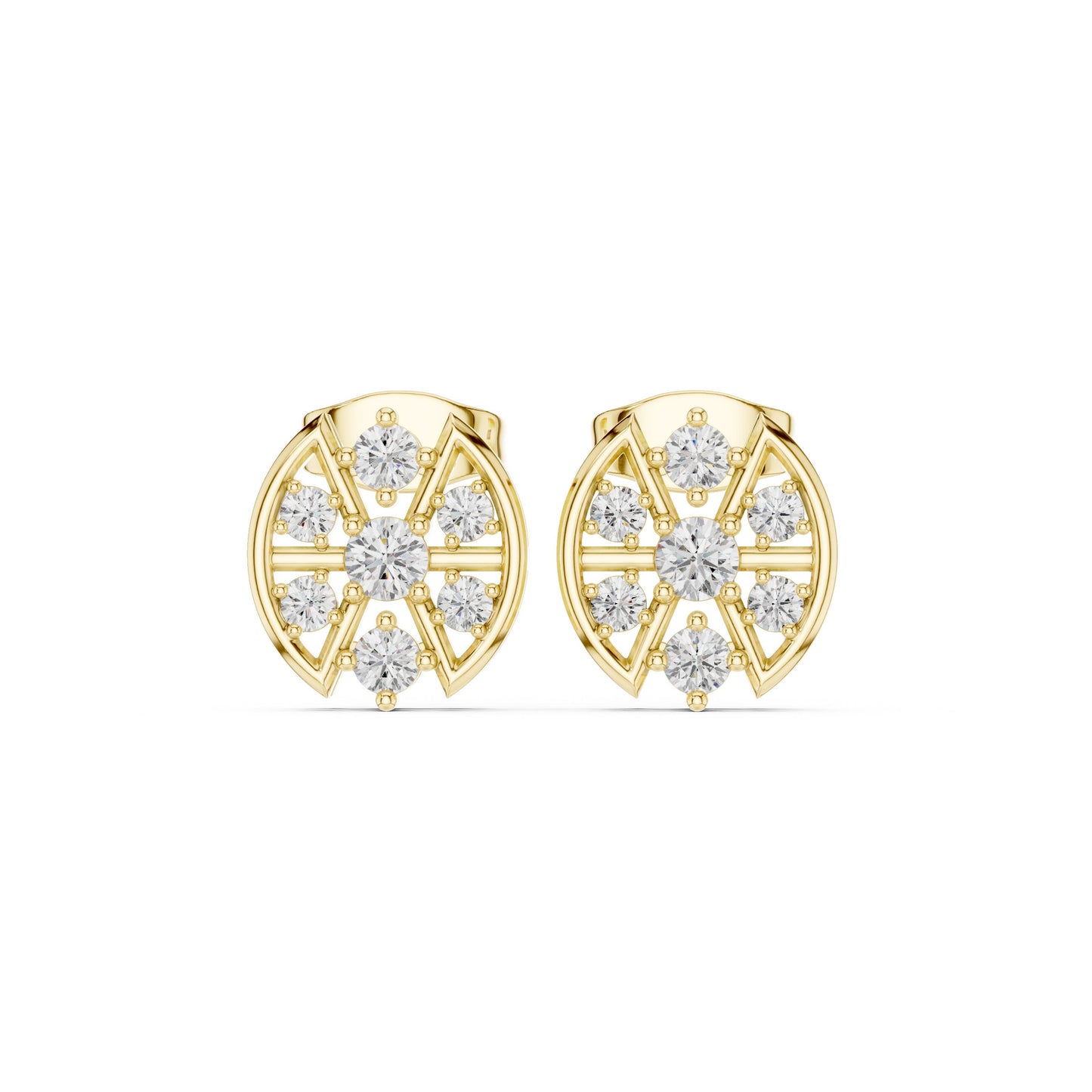 Round Cluster Lab Grown Diamond Earrings