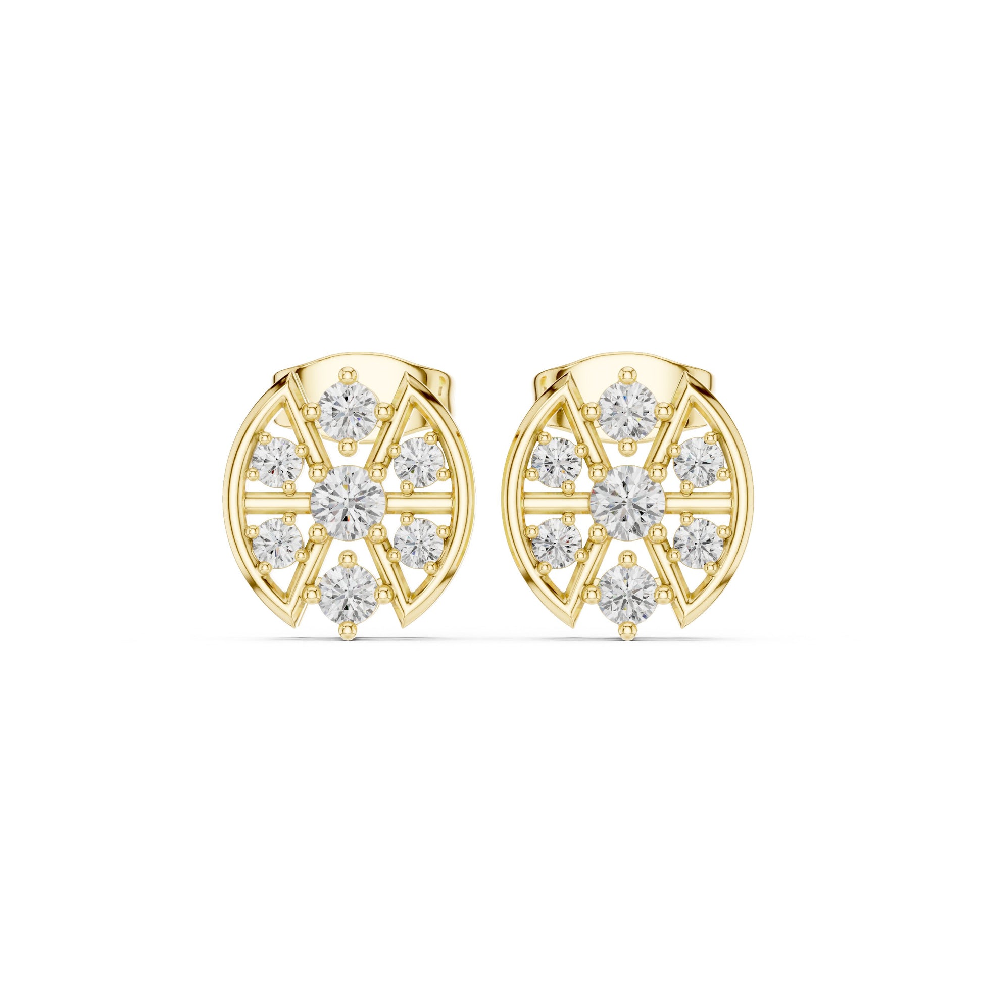 Round Cluster Lab Grown Diamond Earrings