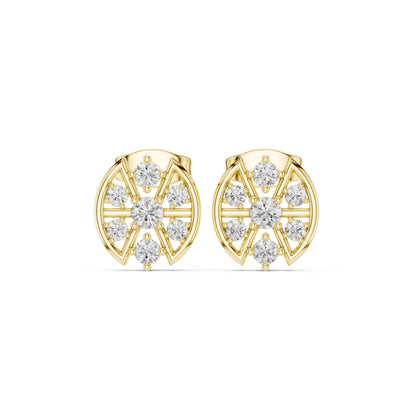 Round Cluster Lab Grown Diamond Earrings