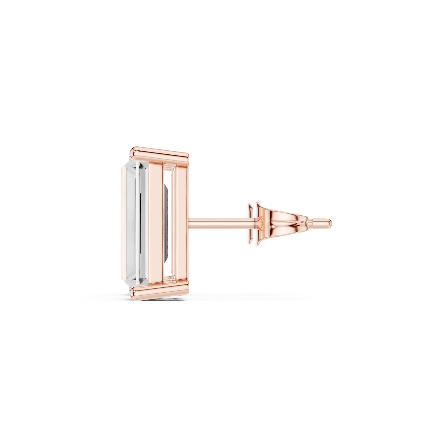 Emerald Stud Lab Grown Diamond Earrings