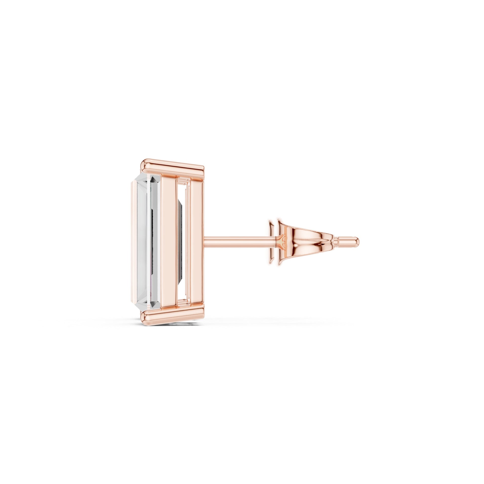 Emerald Stud Lab Grown Diamond Earrings