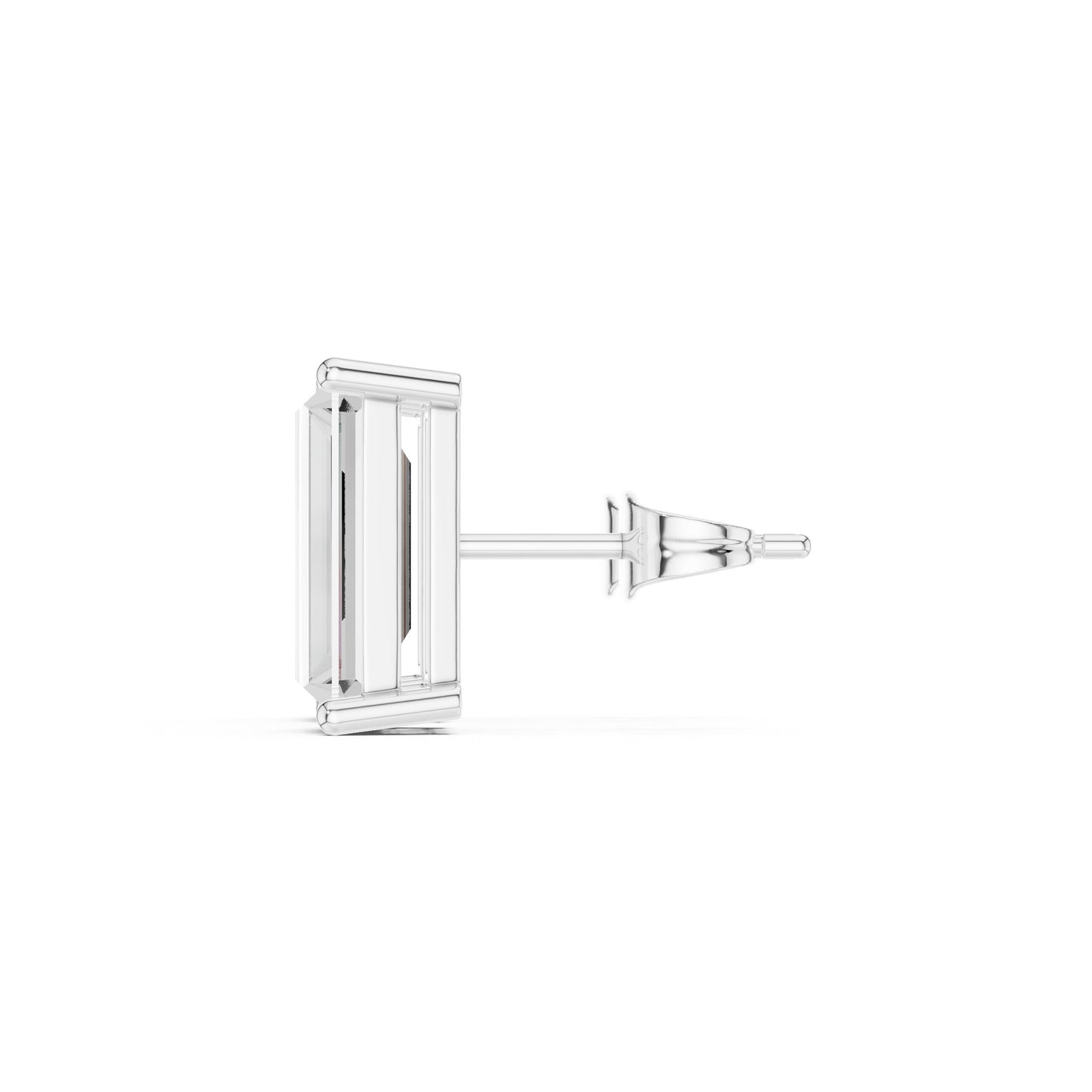 Emerald Stud Lab Grown Diamond Earrings