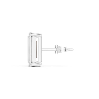 Emerald Stud Lab Grown Diamond Earrings