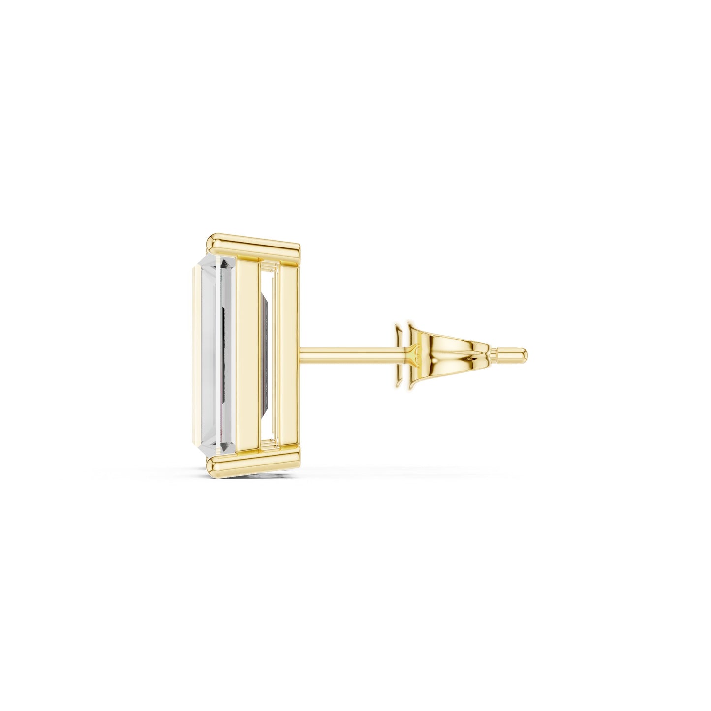 Emerald Stud Lab Grown Diamond Earrings