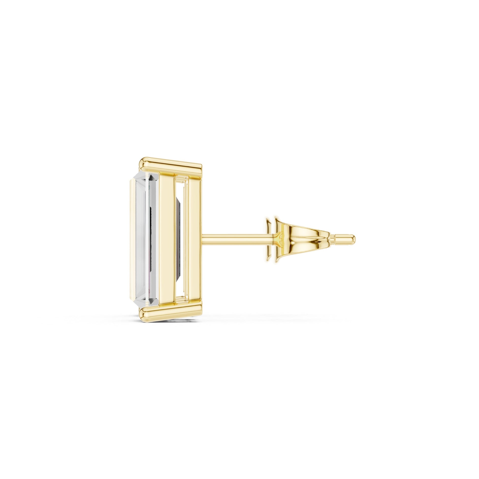 Emerald Stud Lab Grown Diamond Earrings