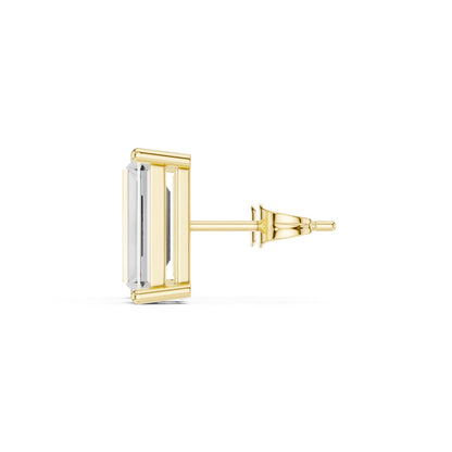 Emerald Stud Lab Grown Diamond Earrings