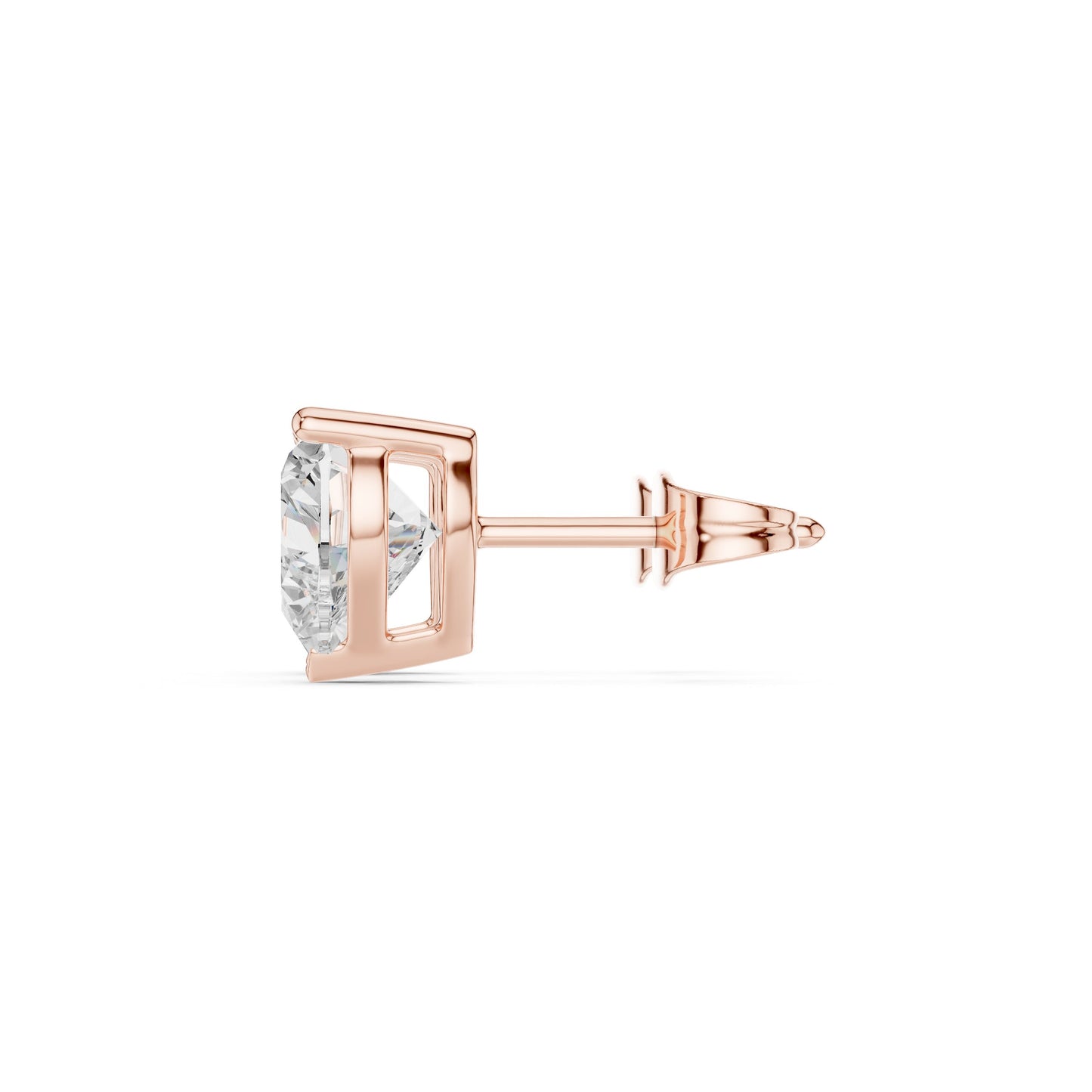 Round Stud Lab Grown Diamond Earrings