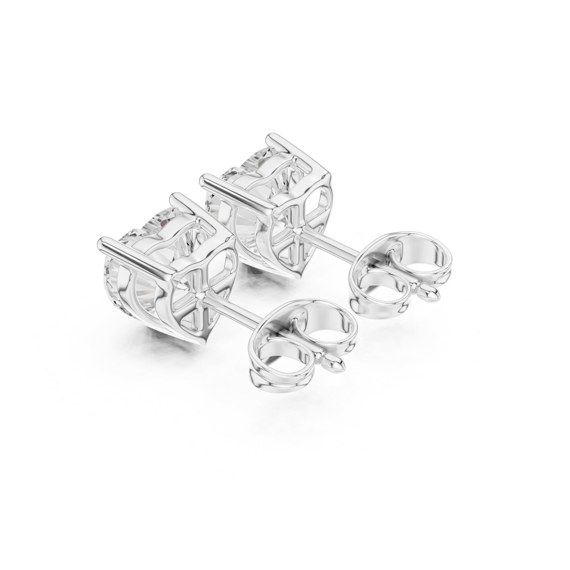 Round Stud Lab Grown Diamond Earrings
