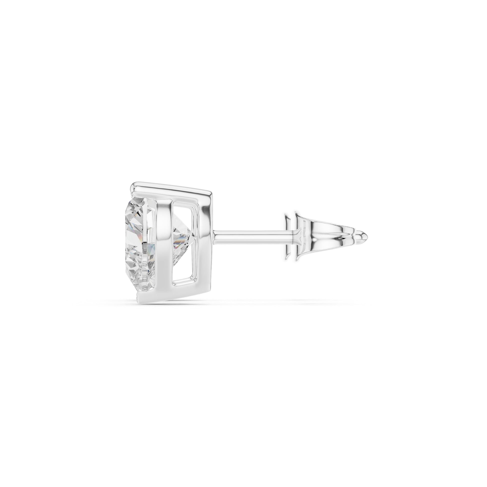 Round Stud Lab Grown Diamond Earrings