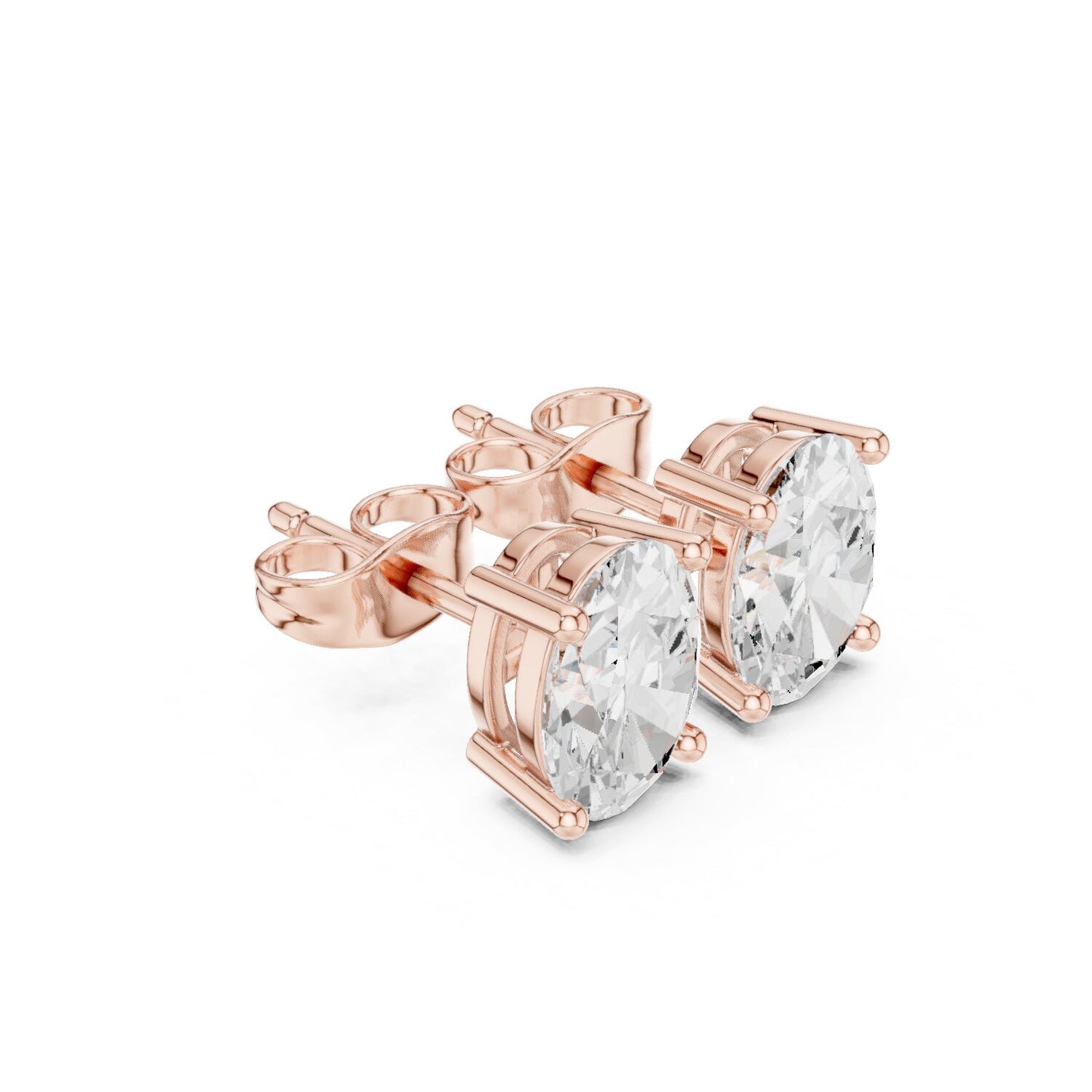 Oval Stud Lab Grown Diamond Earrings