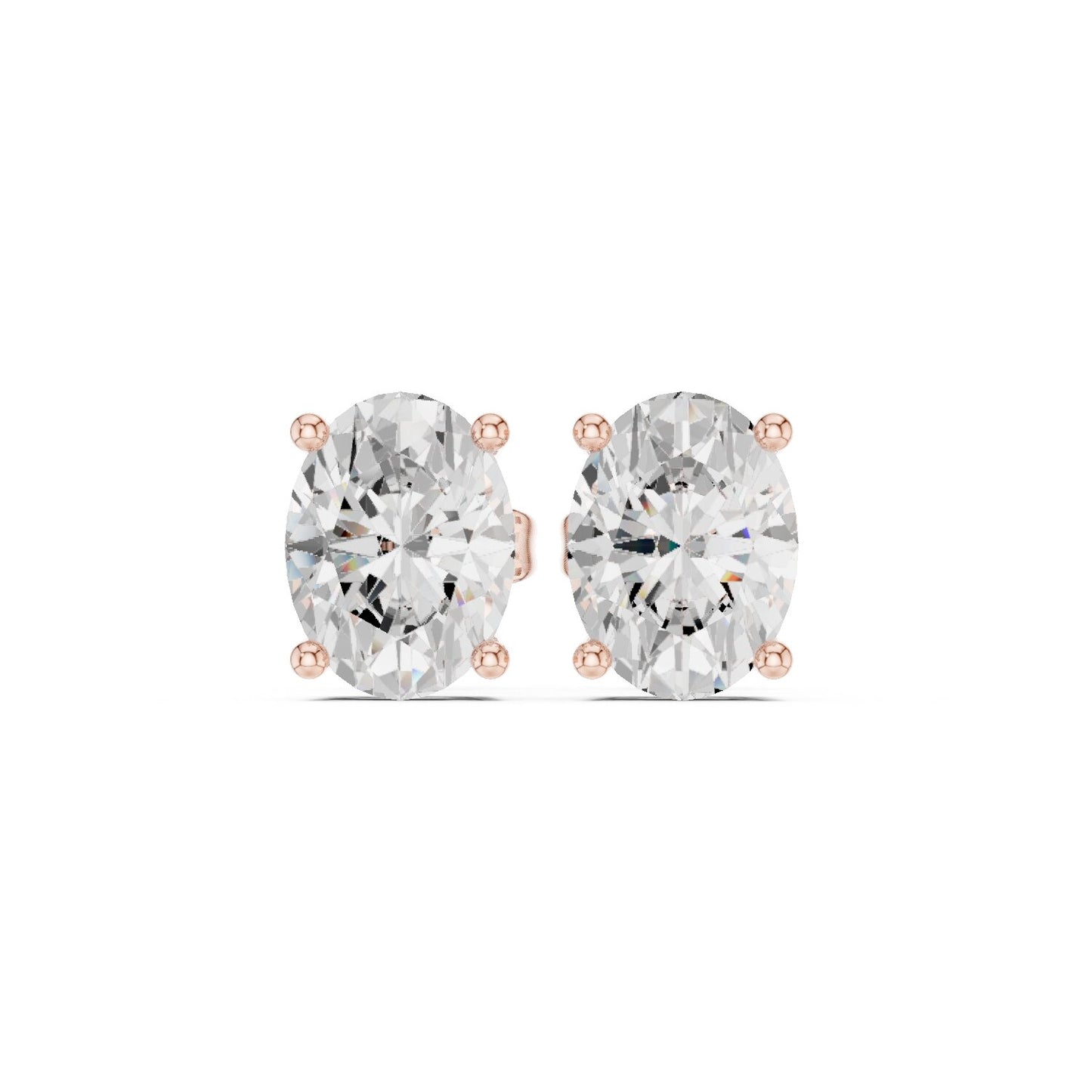 Oval Stud Lab Grown Diamond Earrings