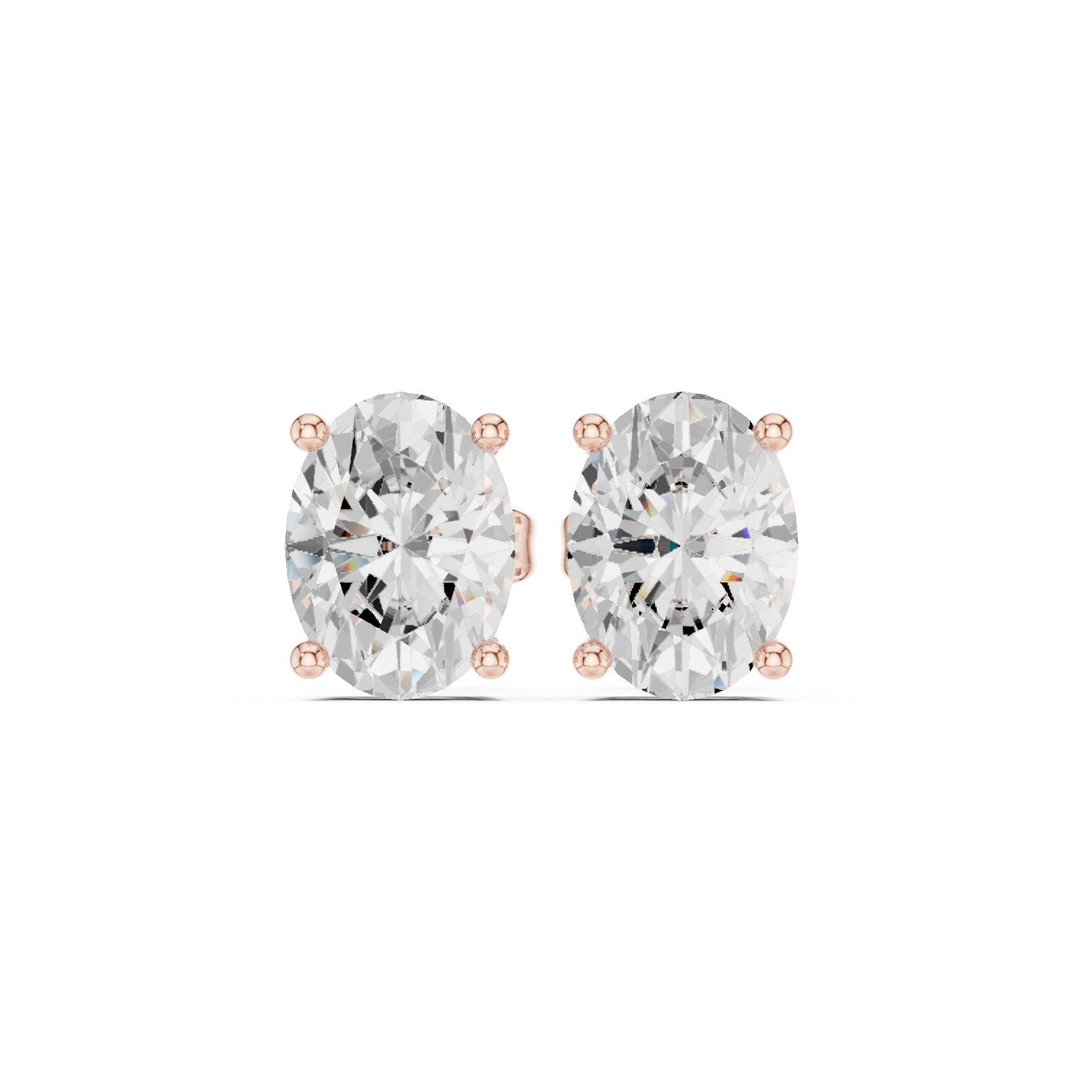Oval Stud Lab Grown Diamond Earrings