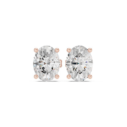 Oval Stud Lab Grown Diamond Earrings