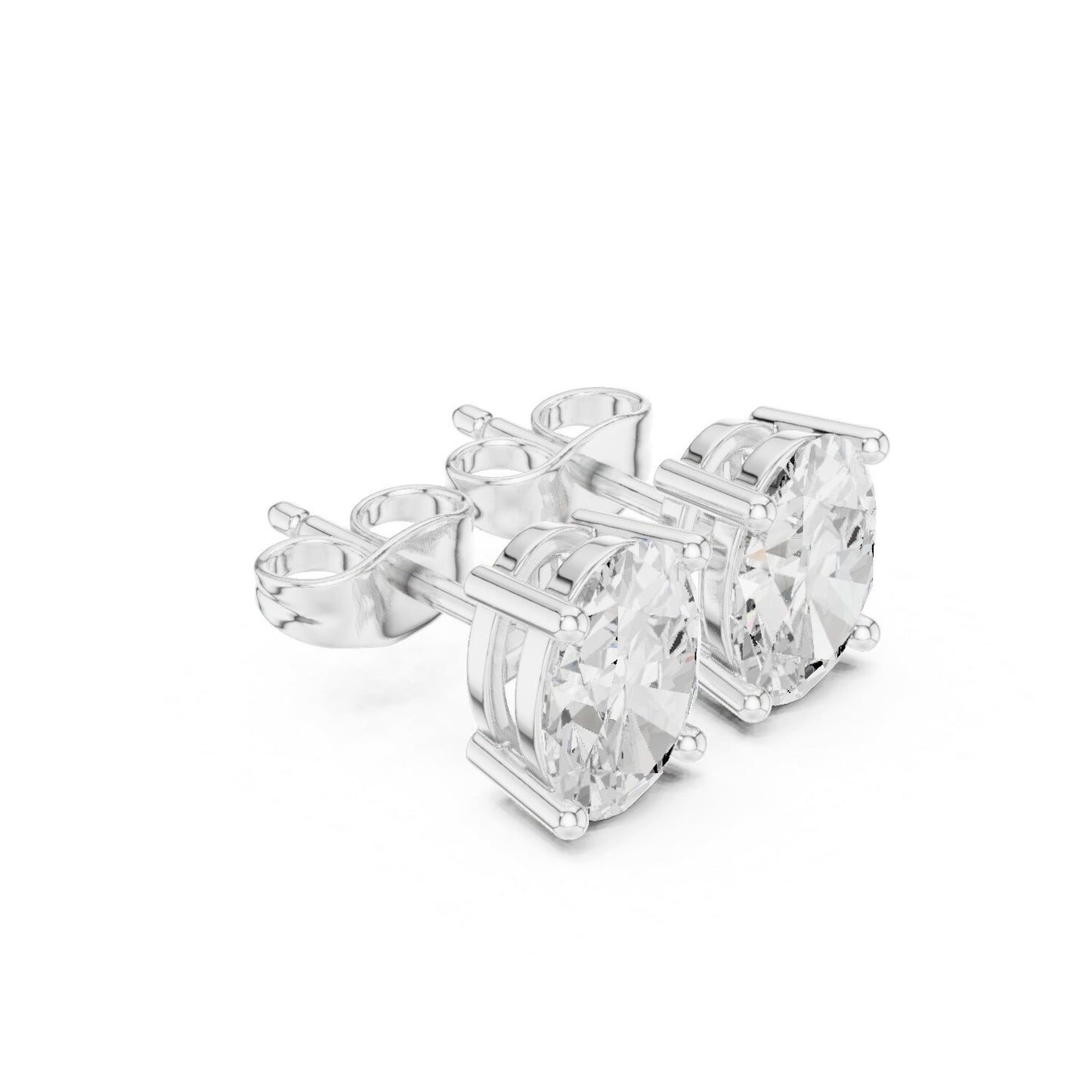 Oval Stud Lab Grown Diamond Earrings