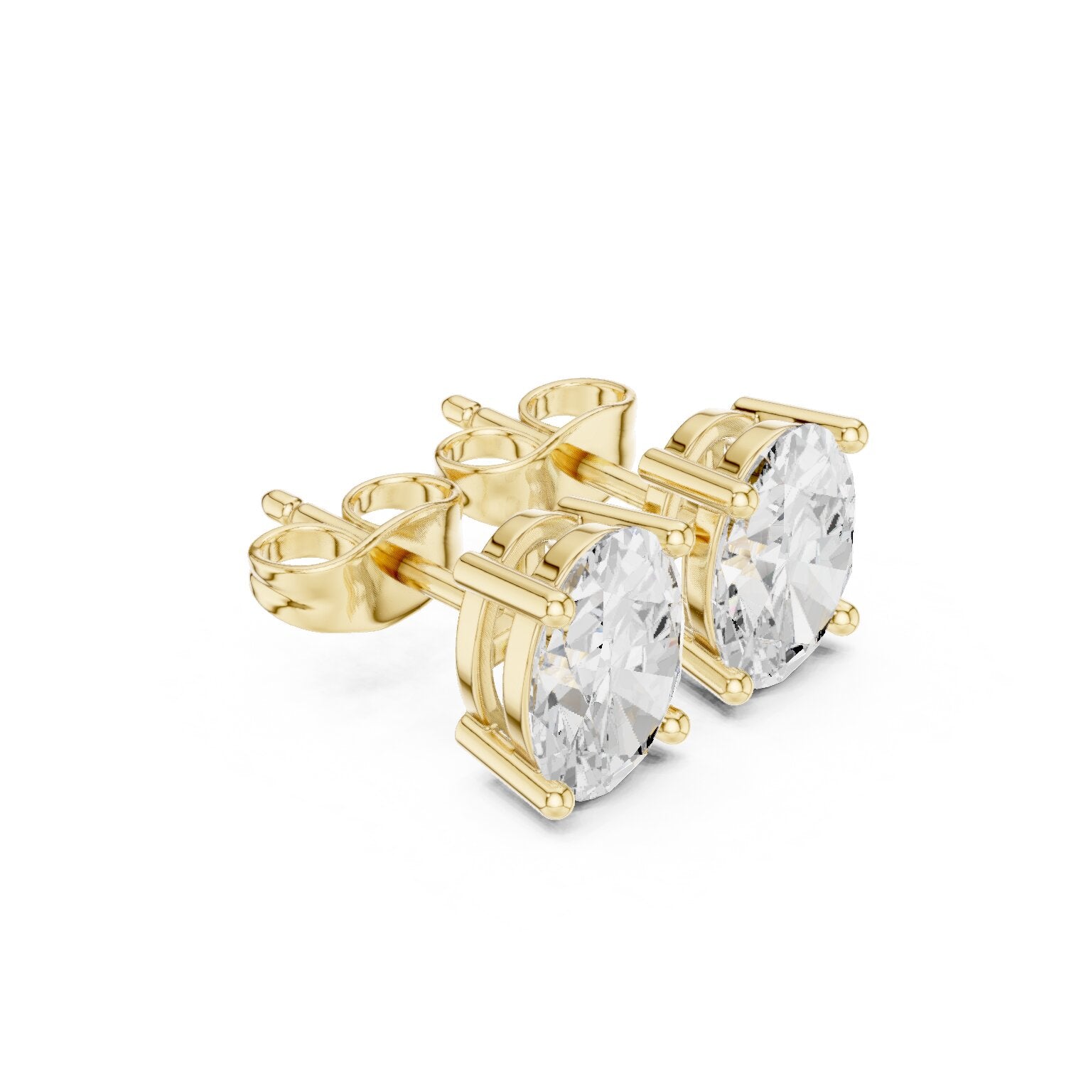 Oval Stud Lab Grown Diamond Earrings