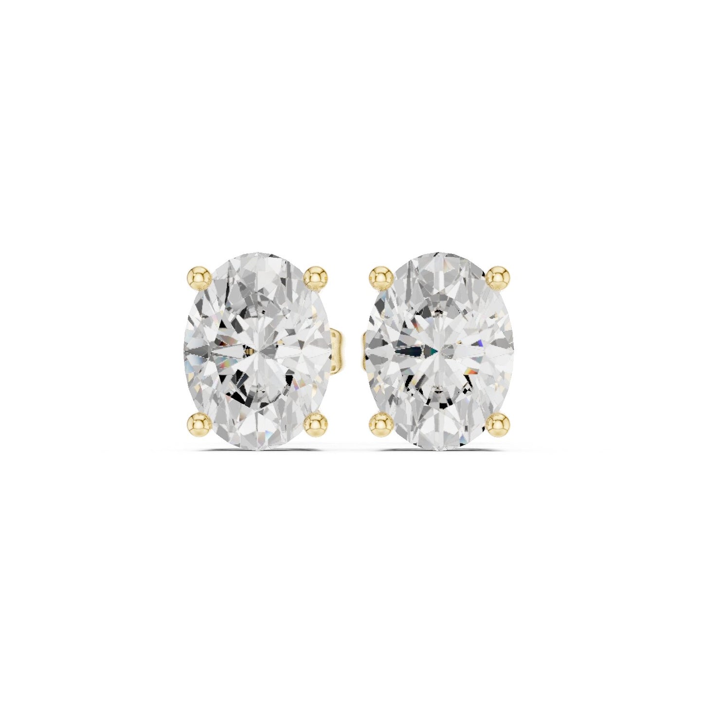 Oval Stud Lab Grown Diamond Earrings