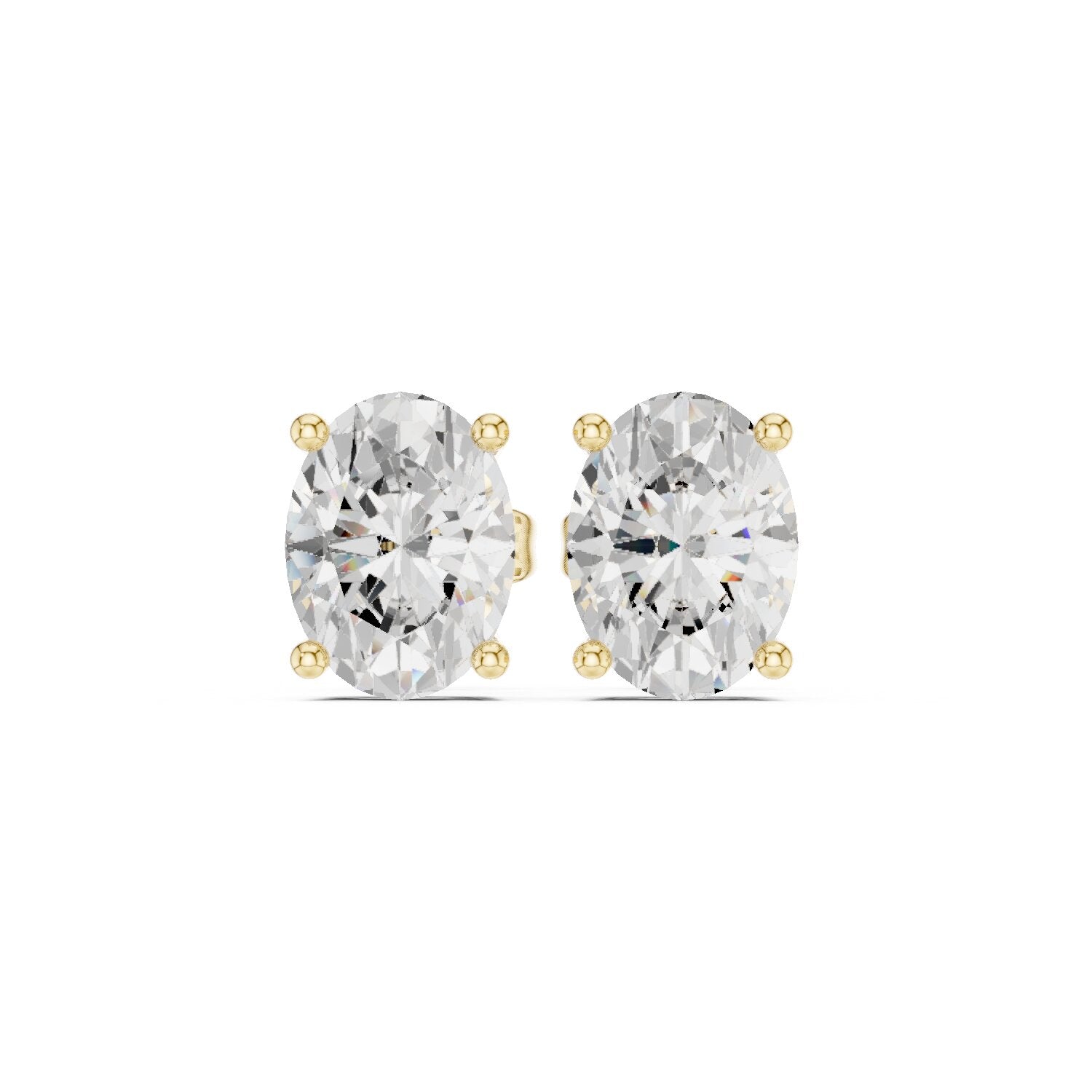 Oval Stud Lab Grown Diamond Earrings