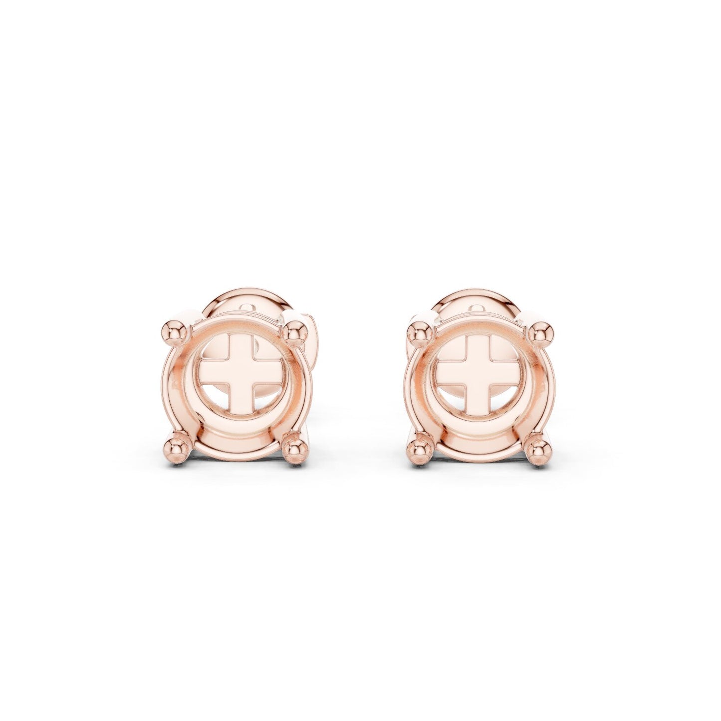 Round Stud Lab Grown Diamond Earrings